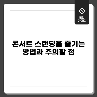 콘서트 스탠딩을 즐기는 방법과 주의할 점